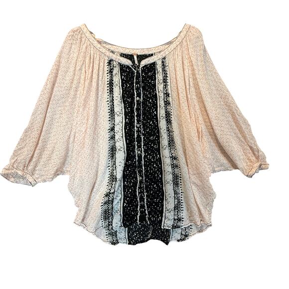 Free People Days Of Romance Top Blouse Boho Peasant Dolman Sleeve M Medium - Picture 2 of 12